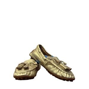 COACH Nadia Driver Metallic Gold Leather Loafer Moccasins Women Shoe Sz 7 M